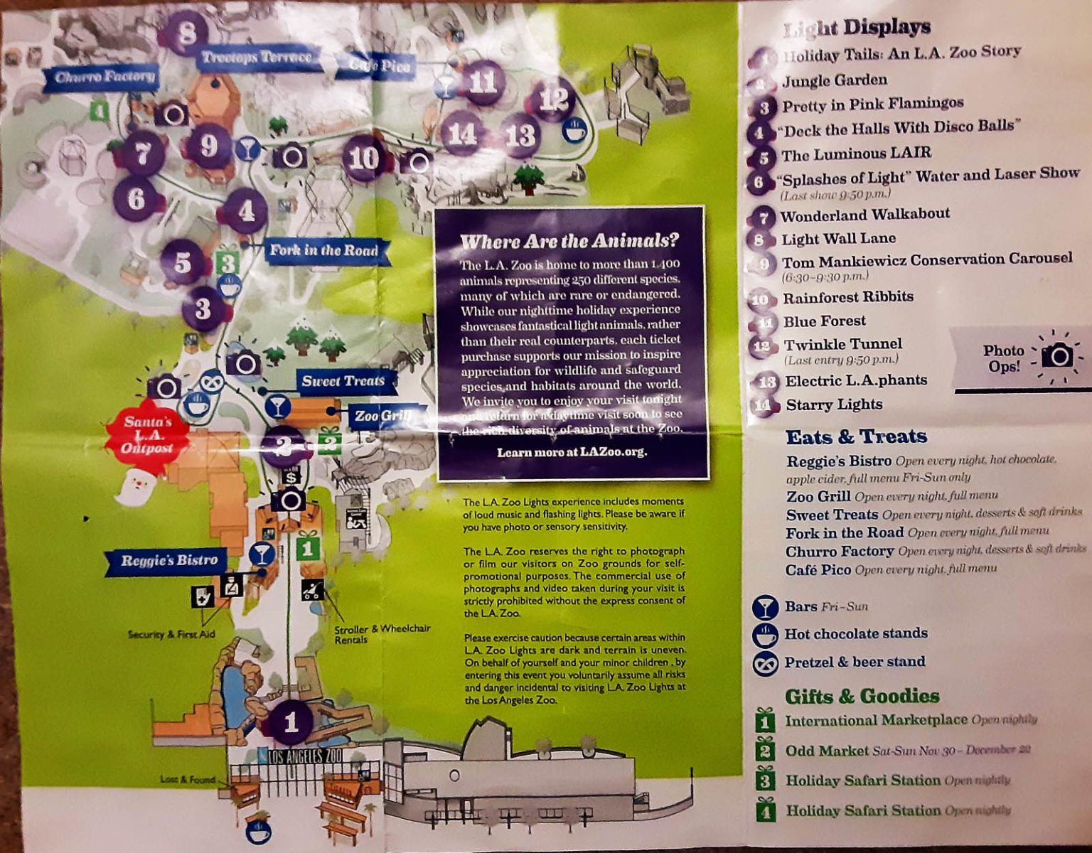 2019 LA Zoo lights map