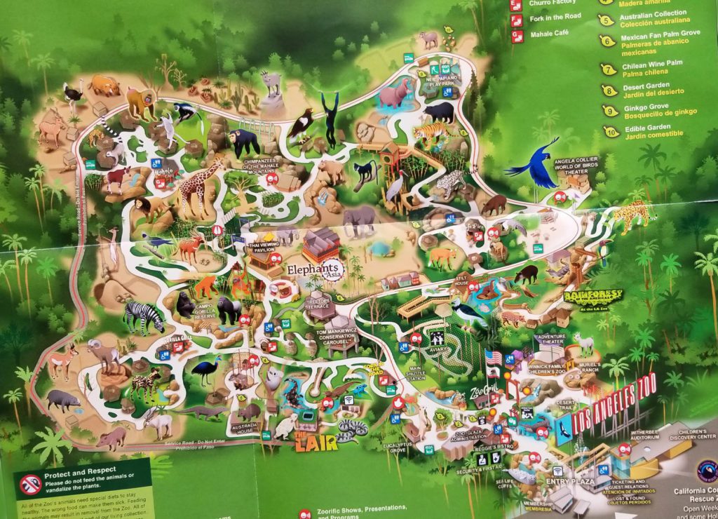 2020 Los Angeles Zoo and Botanical Gardens Map and Guide